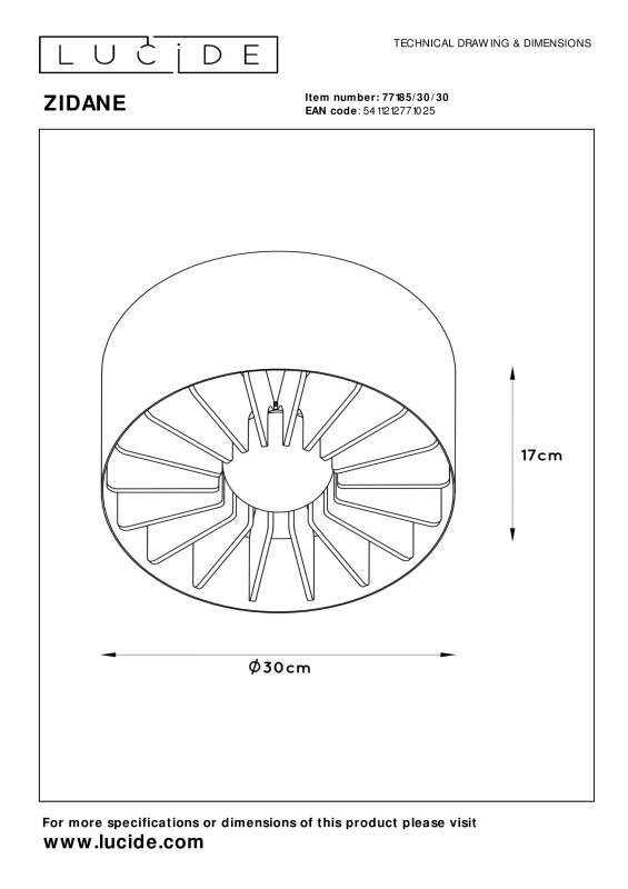 Цена на Накладной светильник LUCIDE 77185/30/30