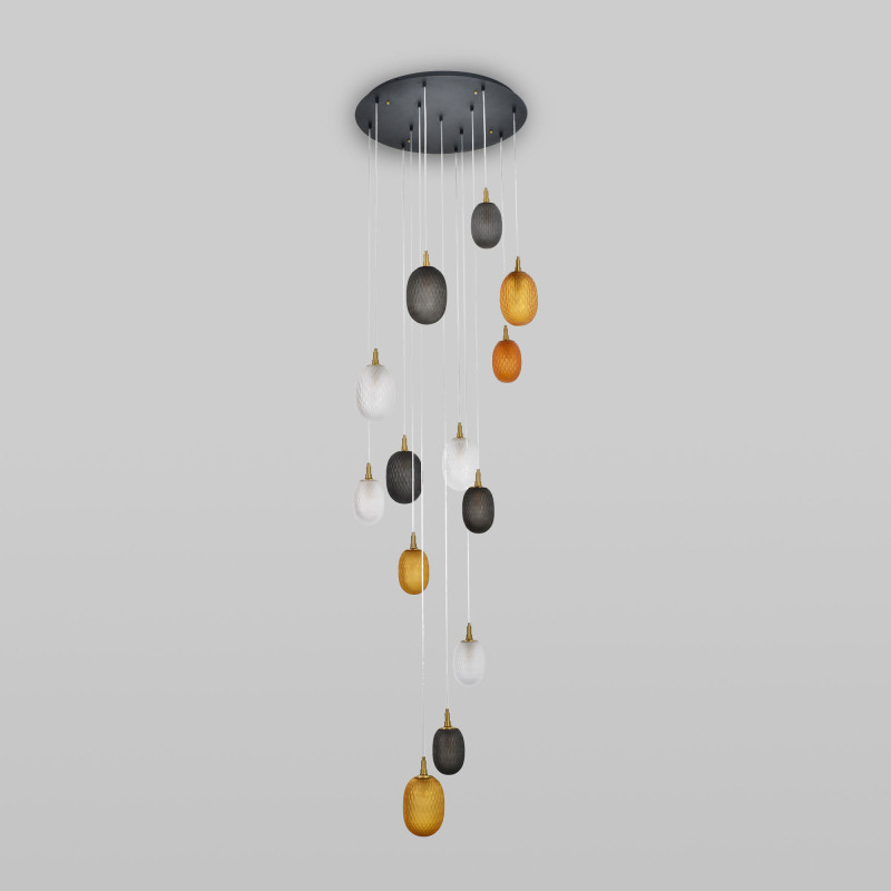 Купить с доставкой по Москве и России Каскадная люстра Eurosvet 50266 дымчатый/прозрачный/янтарный