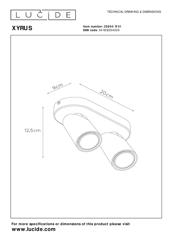Спот LUCIDE 23954/11/31 в интернет магазине Гет Лайт