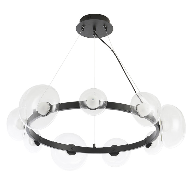 Подвесная люстра Crystal Lux BOSQUE SP9 BLACK/TRANSPARENT Цена на Подвесная люстра Crystal Lux BOSQUE SP9 BLACK/TRANSPARENT