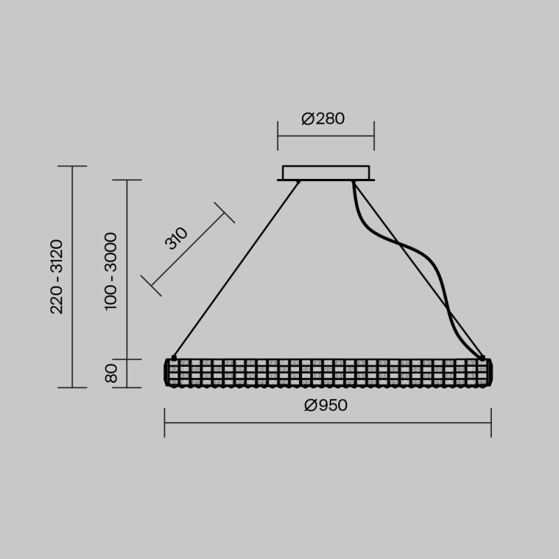 Купить с доставкой по Москве и России Подвесная люстра Maytoni MOD335PL-L35CH3K