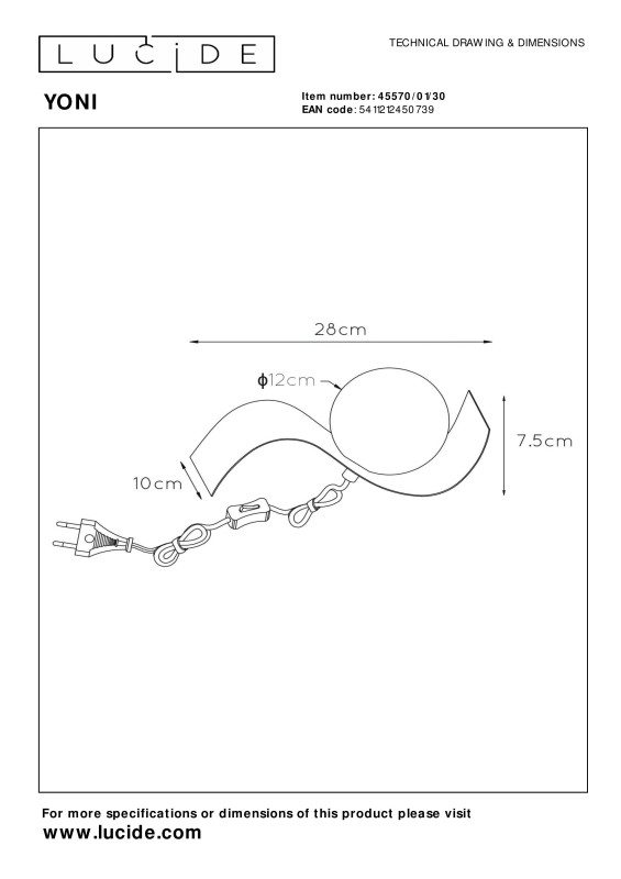 Настольная лампа LUCIDE 45570/01/30 в интернет магазине Гет Лайт