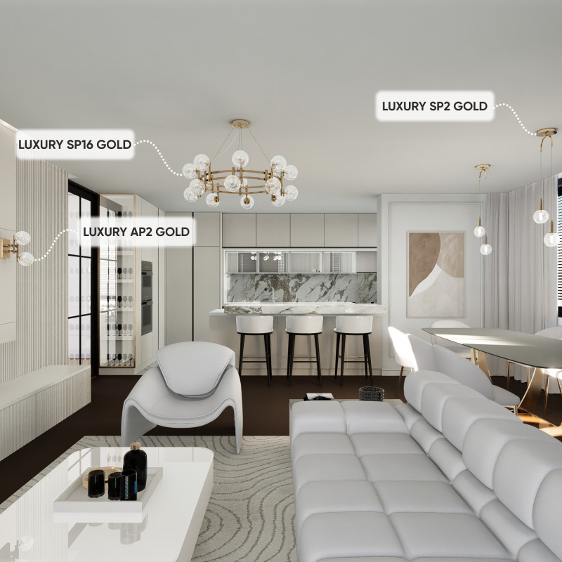 Купить Подвесная люстра Crystal Lux LUXURY SP16 GOLD