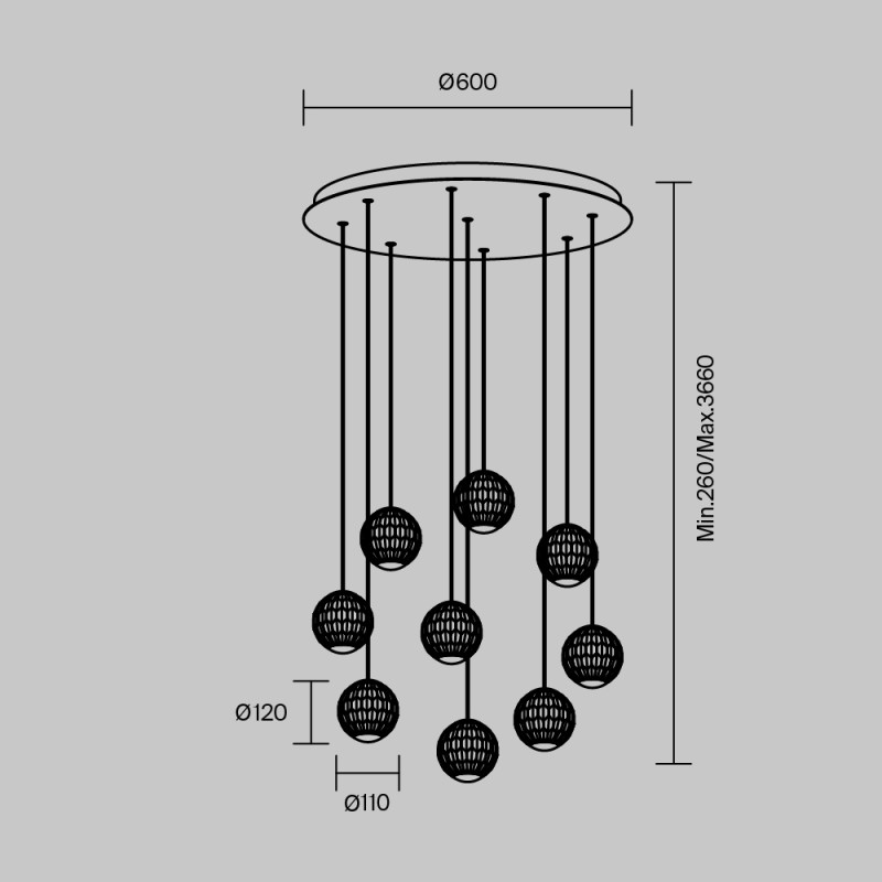 Каскадная люстра Maytoni MOD293PL-L56BS3K Купить с доставкой по Москве и России Каскадная люстра Maytoni MOD293PL-L56BS3K