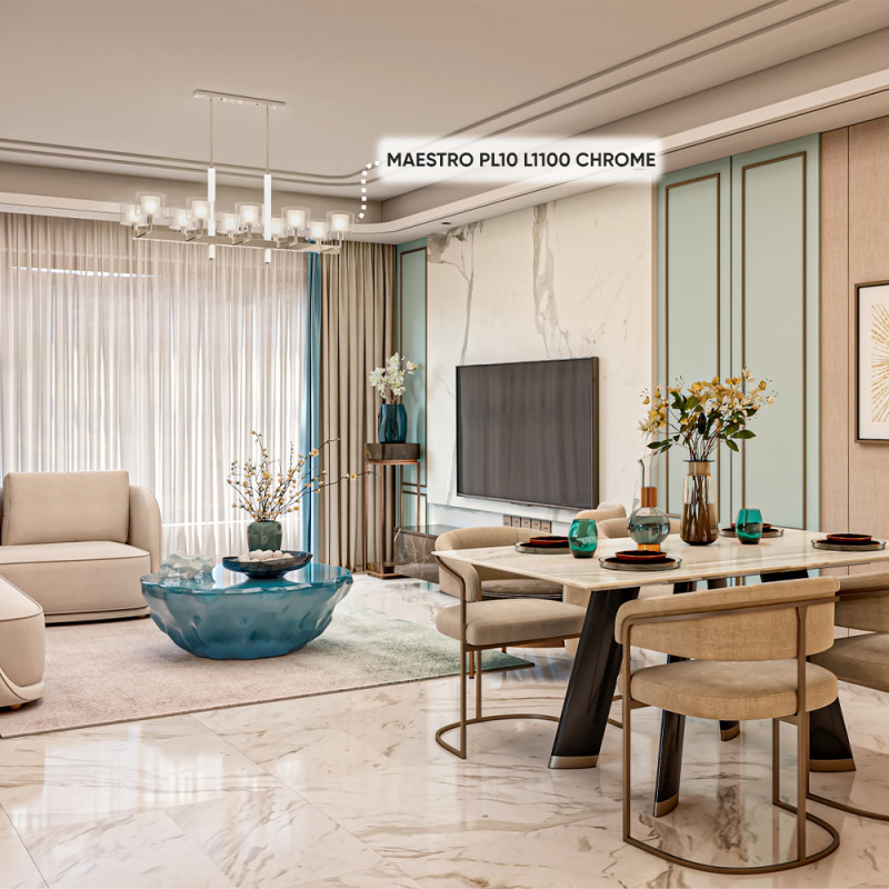 Люстра на штанге Crystal Lux MAESTRO SP-PL10 L1100 CHROME Цена на Люстра на штанге Crystal Lux MAESTRO SP-PL10 L1100 CHROME