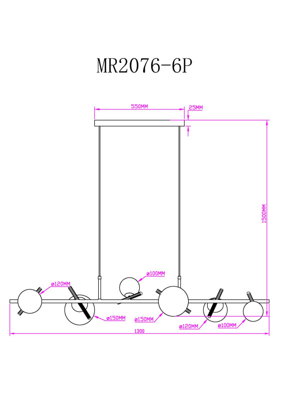 Купить с доставкой по Москве и России Подвесная люстра MyFar MR2076-6P