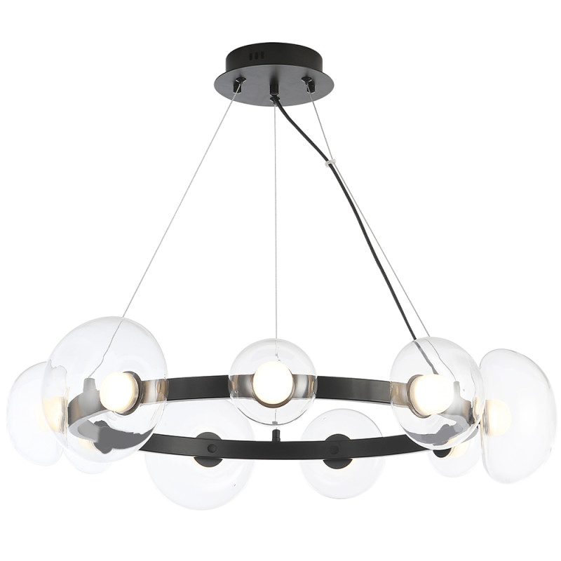 Подвесная люстра Crystal Lux BOSQUE SP9 BLACK/TRANSPARENT Фото Подвесная люстра Crystal Lux BOSQUE SP9 BLACK/TRANSPARENT