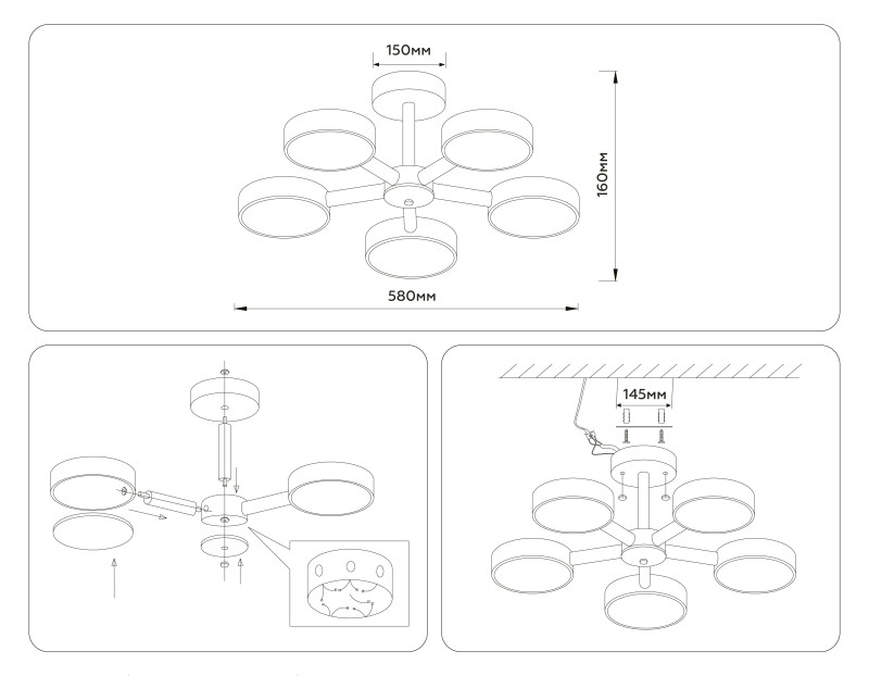 Купить с доставкой по Москве и России Люстра на штанге Ambrella Light FL4828