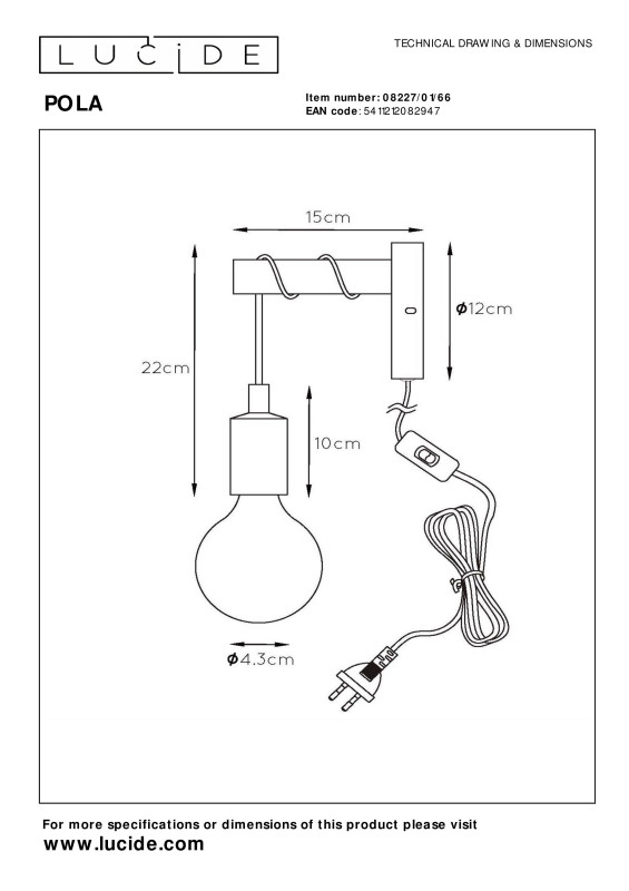 Детское бра LUCIDE 08227/01/66 в интернет магазине Гет Лайт