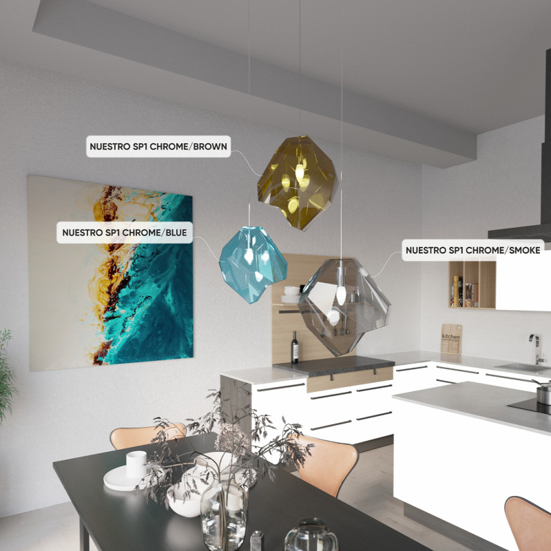 Купить Подвесной светильник Crystal Lux NUESTRO SP1 CHROME/SMOKE