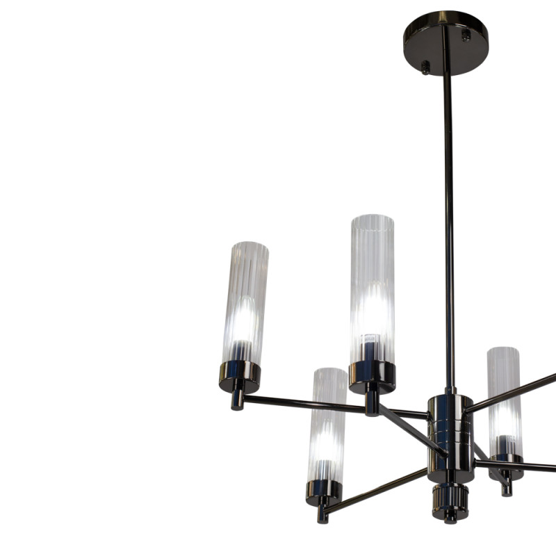 Люстра на штанге AM Group INDIGO SP6 PEARL BLACK в интернет магазине Гет Лайт