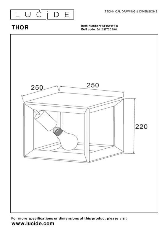 Накладной светильник LUCIDE 73102/01/15 в интернет магазине Гет Лайт