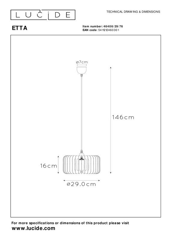 Цена на Подвесной светильник LUCIDE 46406/29/76