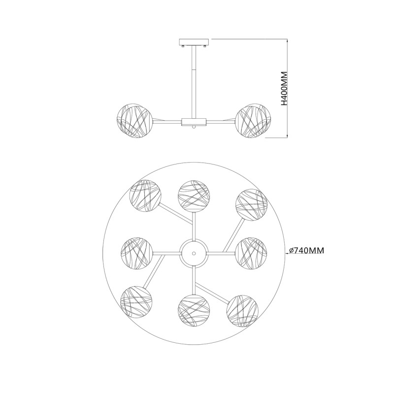 Купить с доставкой по Москве и России Люстра на штанге Escada 1146/8P