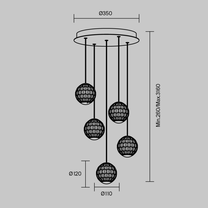 Купить с доставкой по Москве и России Каскадная люстра Maytoni MOD293PL-L30BS3K