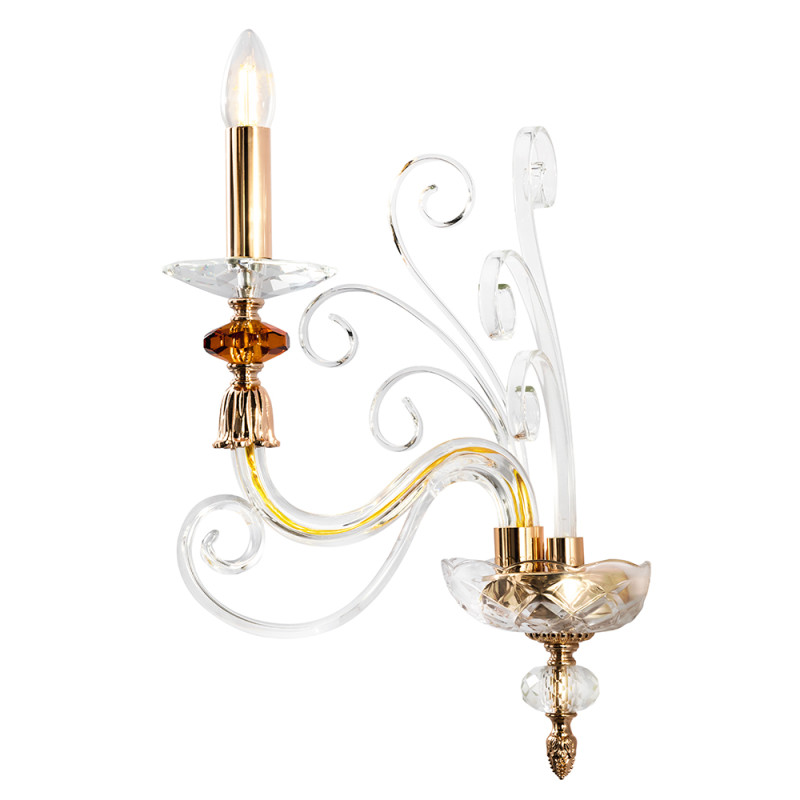 Бра Crystal Lux CATARINA AP1 V2 GOLD/TRANSPARENT-COGNAC Купить Бра Crystal Lux CATARINA AP1 V2 GOLD/TRANSPARENT-COGNAC
