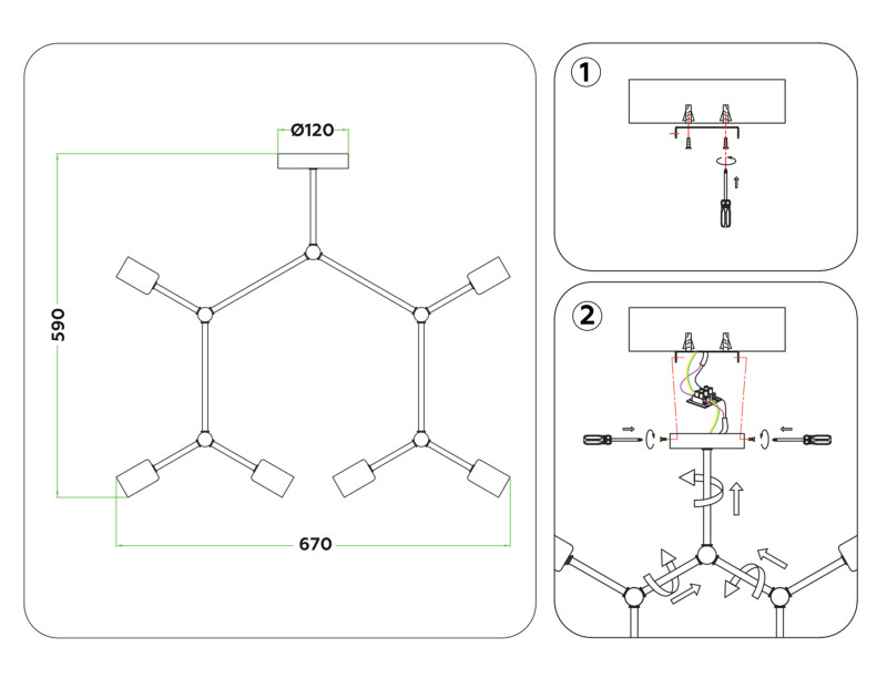Купить с доставкой по Москве и России Люстра на штанге Ambrella Light TR8036