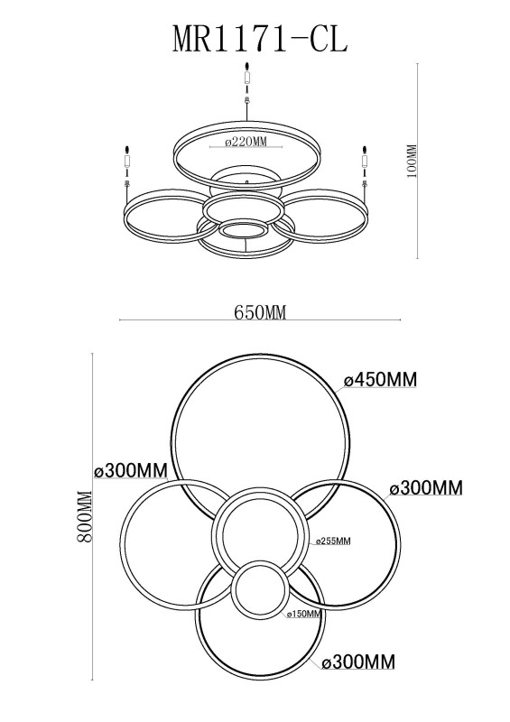 Купить с доставкой по Москве и России Накладная люстра MyFar MR1171-CL