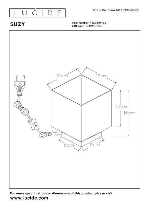 Настольная лампа LUCIDE 45589/01/30 Настольная лампа LUCIDE 45589/01/30 в интернет магазине Гет Лайт