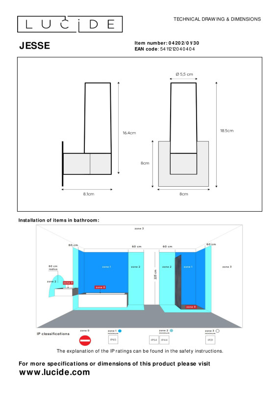Цена на Бра LUCIDE 04202/01/30