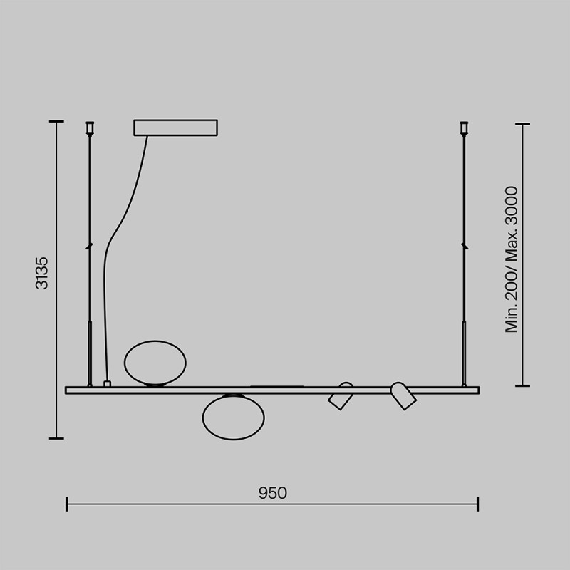 Купить с доставкой по Москве и России Подвесной светильник Maytoni MOD350PL-02BBS