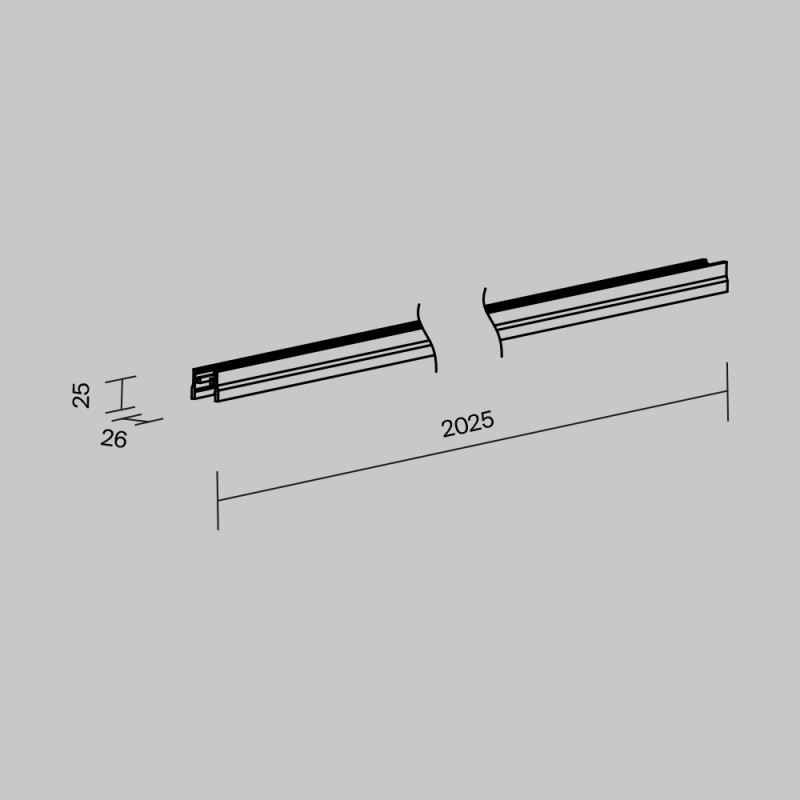 Профиль для шинопроводов Maytoni O-TR001-P-B2M Купить с доставкой по Москве и России Профиль для шинопроводов Maytoni O-TR001-P-B2M