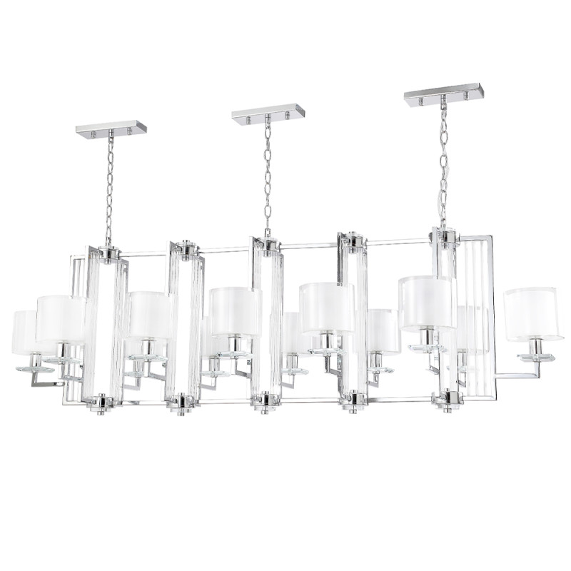 Подвесная люстра Crystal Lux NICOLAS SP12 L1600 NICKEL/WHITE Цена на Подвесная люстра Crystal Lux NICOLAS SP12 L1600 NICKEL/WHITE