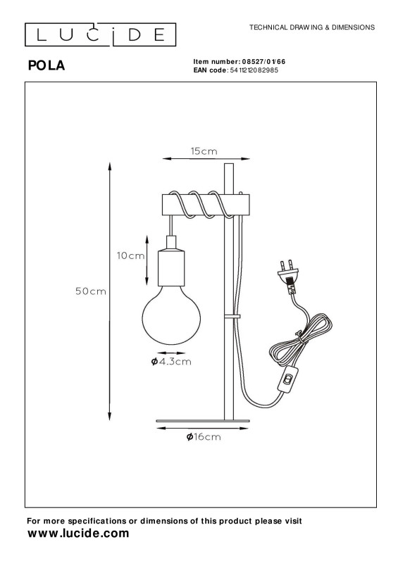 Купить с доставкой по Москве и России Детская настольная лампа LUCIDE 08527/01/66
