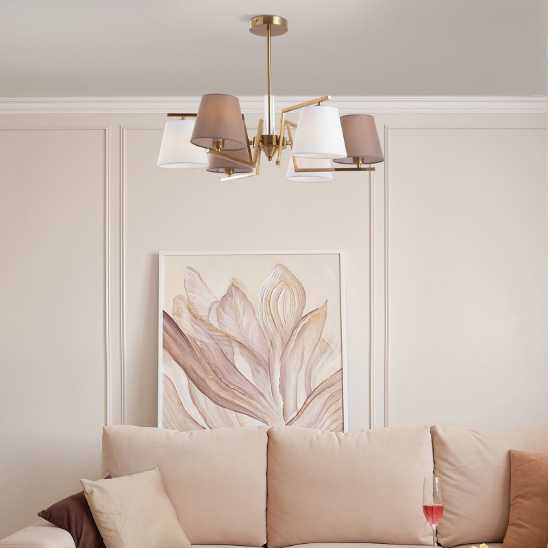 Цена на Люстра на штанге Eurosvet 60149/6 латунь