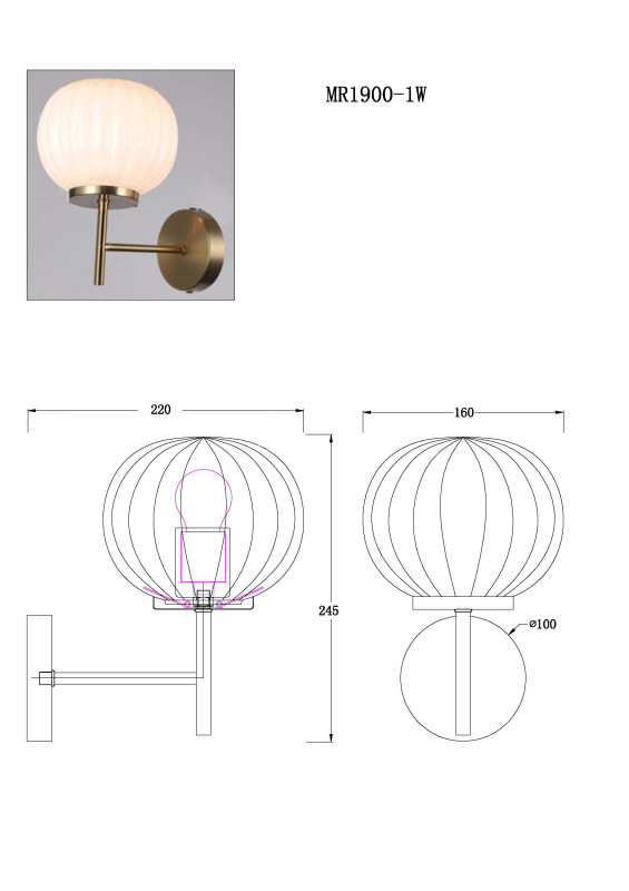 Бра MyFar MR1900-1W в интернет магазине Гет Лайт