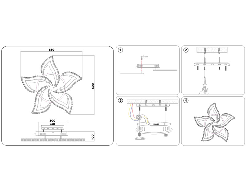 Купить с доставкой по Москве и России Накладная люстра Ambrella Light FA1724