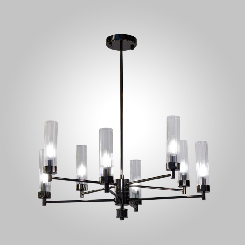 Купить с доставкой по Москве и России Люстра на штанге AM Group INDIGO SP8 PEARL BLACK