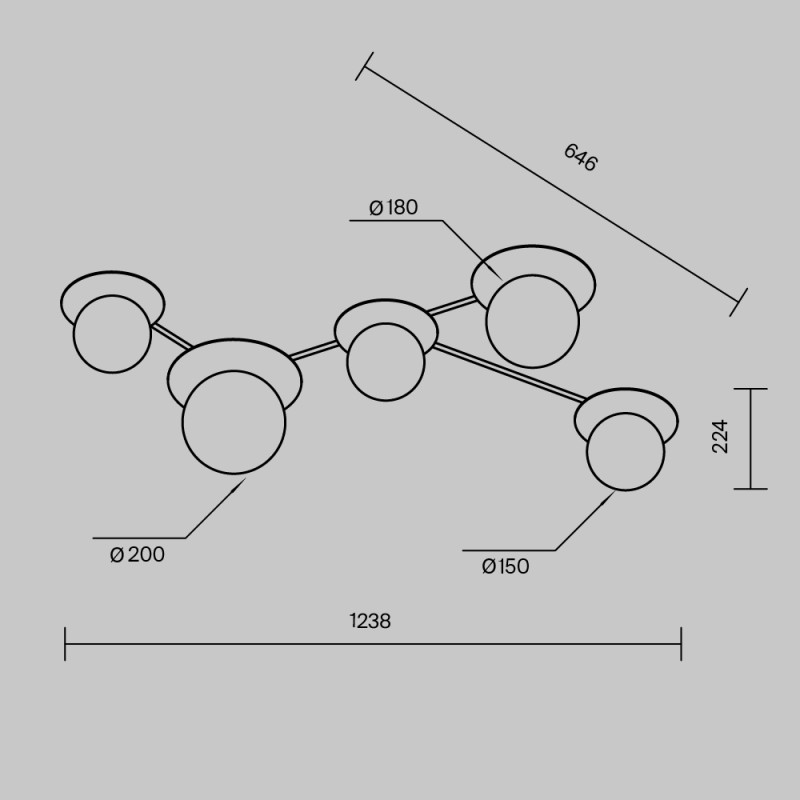 Накладная люстра Maytoni MOD291CL-05BS в интернет магазине Гет Лайт
