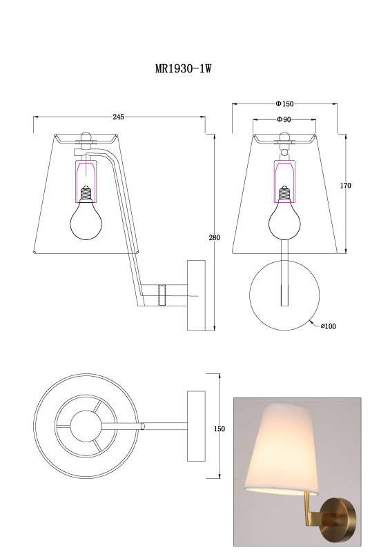 Бра MyFar MR1930-1W в интернет магазине Гет Лайт