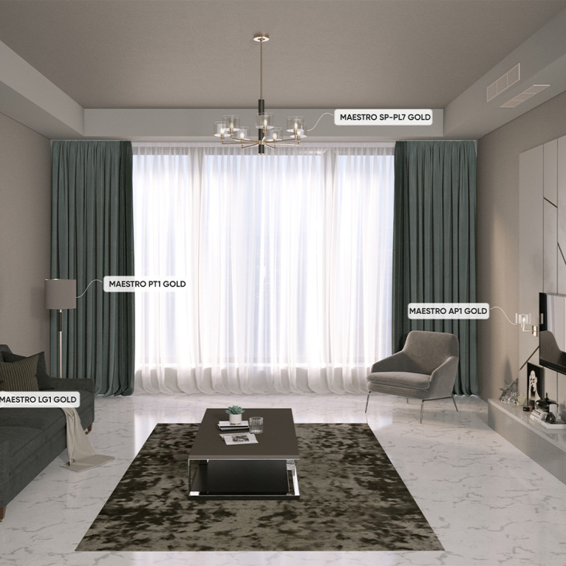 Купить Люстра на штанге Crystal Lux MAESTRO SP-PL7 GOLD