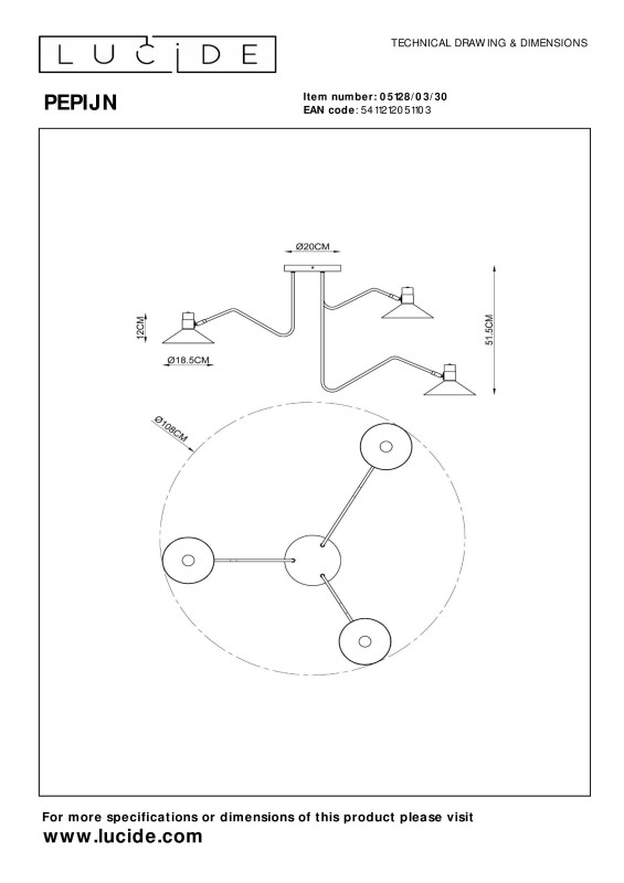 Каскадная люстра LUCIDE 05128/03/30 в интернет магазине Гет Лайт