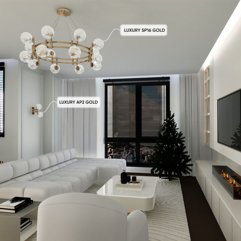 Цена на Подвесная люстра Crystal Lux LUXURY SP16 GOLD