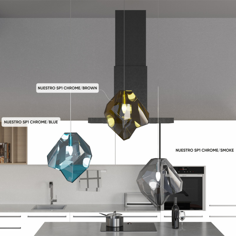 Цена на Подвесной светильник Crystal Lux NUESTRO SP1 CHROME/BROWN