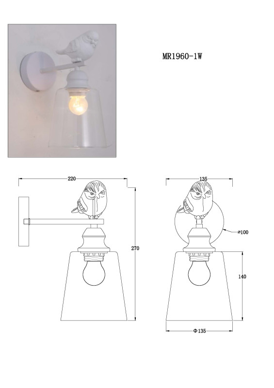 Бра MyFar MR1960-1W Бра MyFar MR1960-1W в интернет магазине Гет Лайт