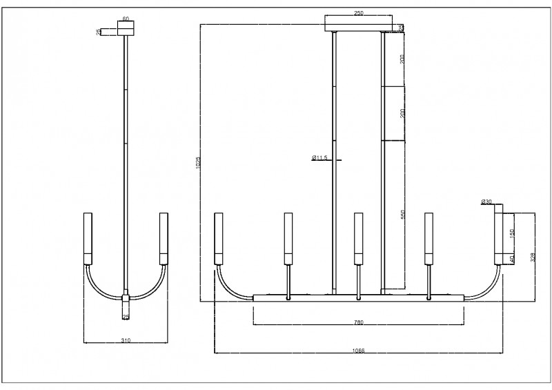 Люстра на штанге Maytoni MOD423CL-08C в интернет магазине Гет Лайт