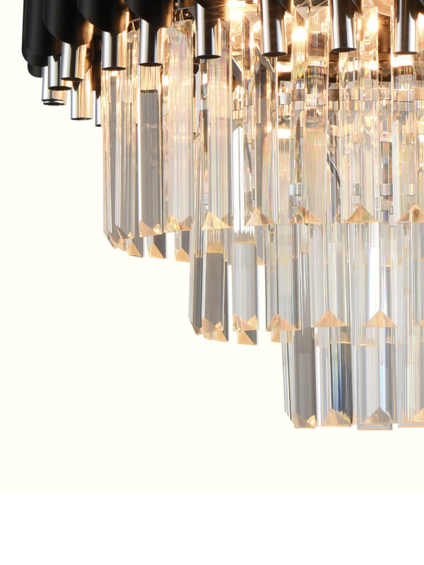 Каскадная люстра Natali Kovaltseva DARIAN 76017/5C CHROME BLACK в интернет магазине Гет Лайт