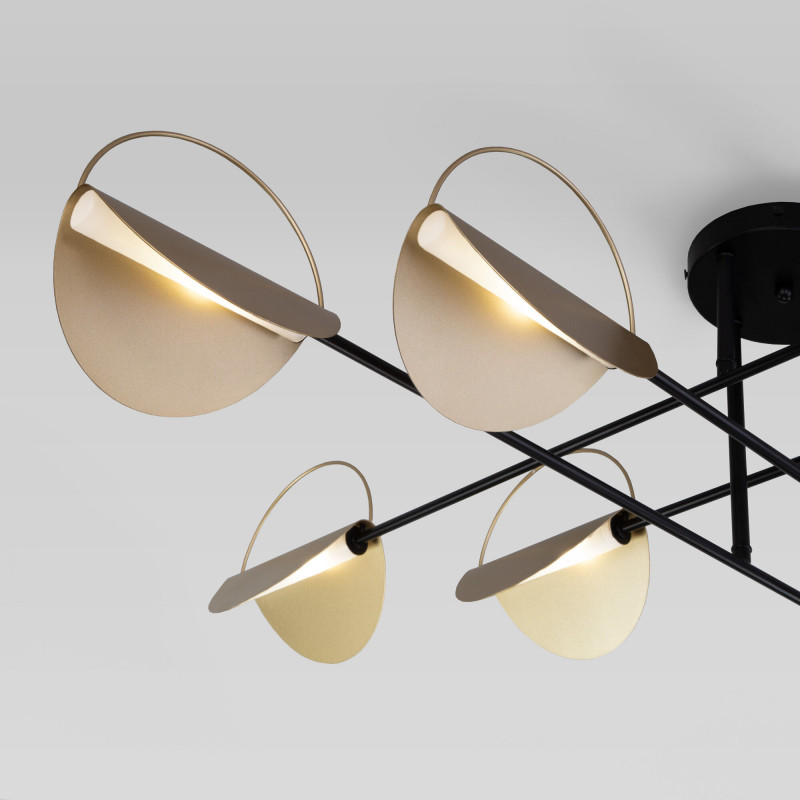 Накладная люстра Eurosvet 70148/8 черный/золото в интернет магазине Гет Лайт