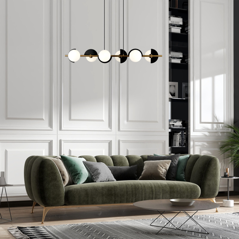 Купить Подвесная люстра Eurosvet 70149/6 черный/латунь