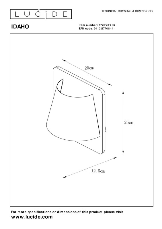 Бра LUCIDE 77281/01/36 Купить с доставкой по Москве и России Бра LUCIDE 77281/01/36