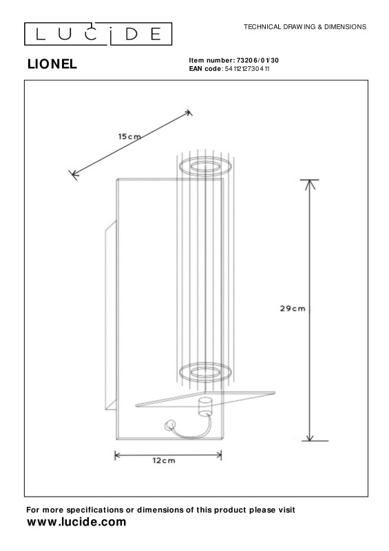 Бра LUCIDE 73206/01/30 Бра LUCIDE 73206/01/30 в интернет магазине Гет Лайт