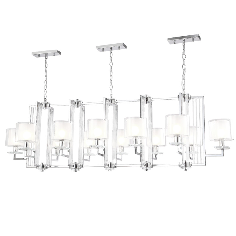 Подвесная люстра Crystal Lux NICOLAS SP12 L1600 NICKEL/WHITE Купить Подвесная люстра Crystal Lux NICOLAS SP12 L1600 NICKEL/WHITE