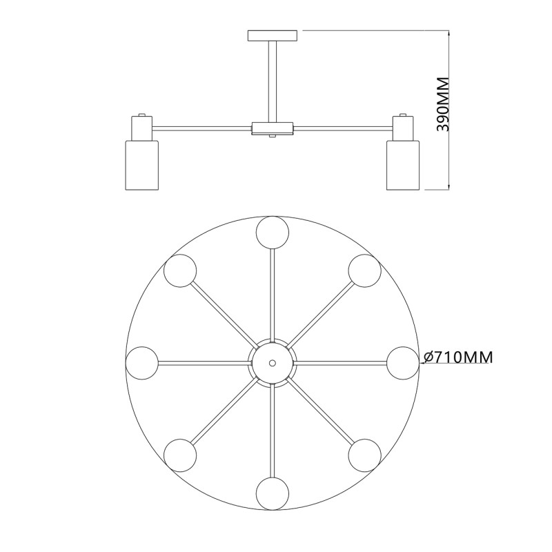 Купить с доставкой по Москве и России Люстра на штанге Escada 2120/8P Black