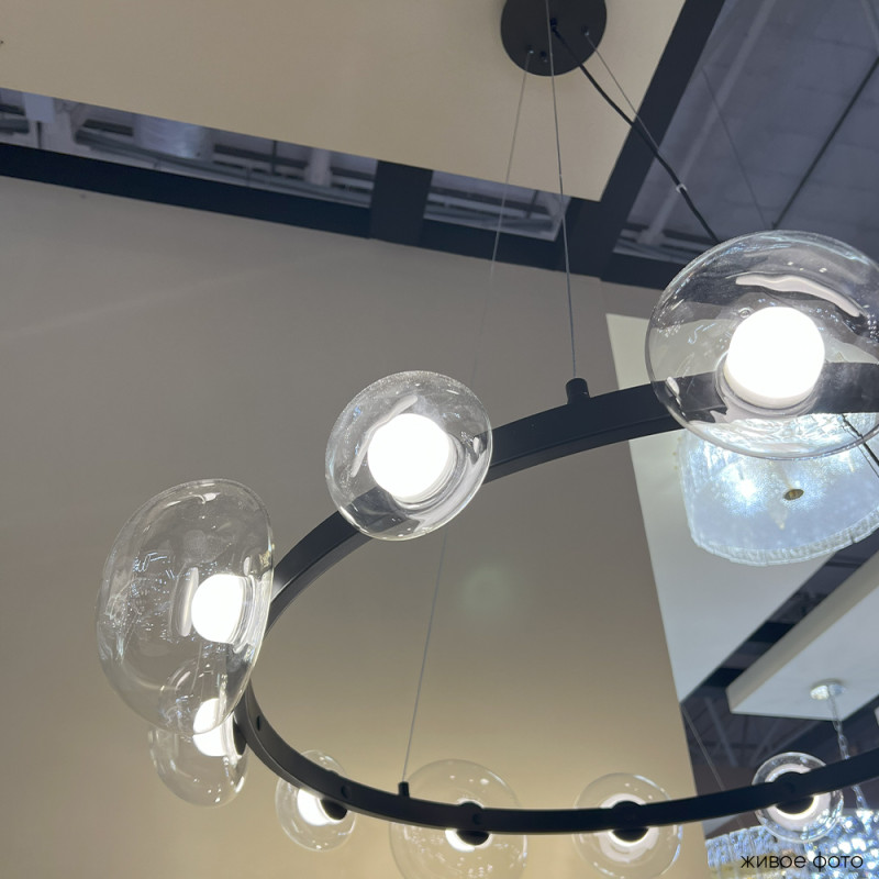 Цена на Подвесная люстра Crystal Lux BOSQUE SP12 BLACK/TRANSPARENT