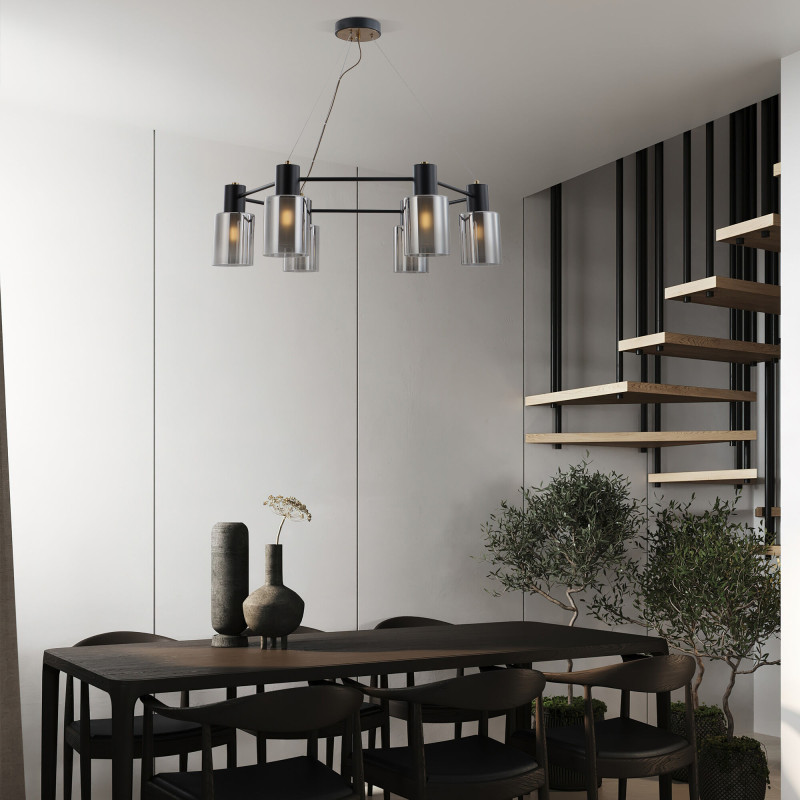 Купить Подвесная люстра Eurosvet 70219/6 черный/античная бронза