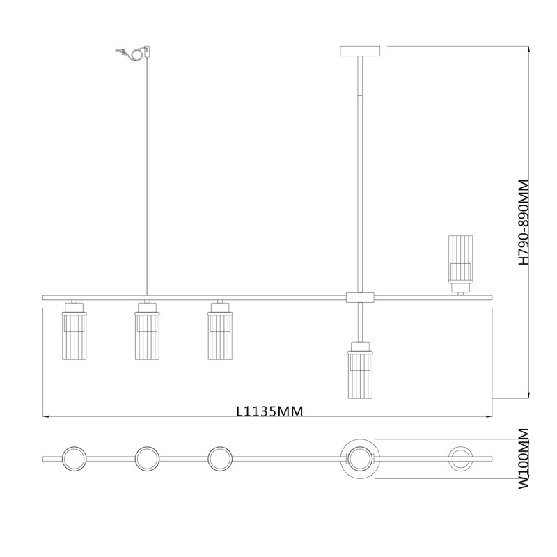 Купить с доставкой по Москве и России Люстра на штанге Escada 2100/5P Black